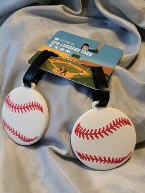 G Force White & Red Baseball Luggage Tag Set - 2 Pack